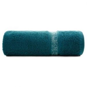 Ręcznik bawełniany z bordiurą w stylu eko ALTEA 50X90 turkusowy