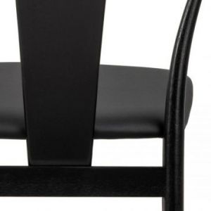 ACTONA Krzesło do jadalni z podłokietnikiem GABERS skóropodobne czarne