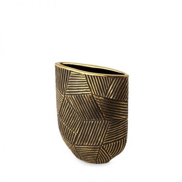 Nowoczesny wazon dekoracyjny ceramiczny EMMI 18X8X24 złoty