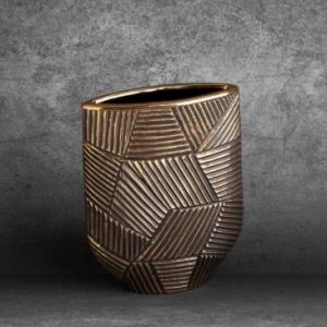 Nowoczesny wazon dekoracyjny ceramiczny EMMI 18X8X24 złoty