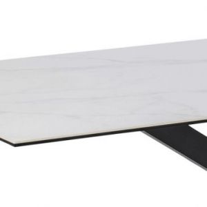 ACTONA Stół prostokątny ceramiczny blat MIRIAM 200x100 biały + czarny