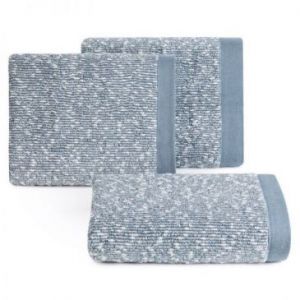 Ręcznik bawełniany z efektem boucle PALERMO 50X90 niebieski kremowy