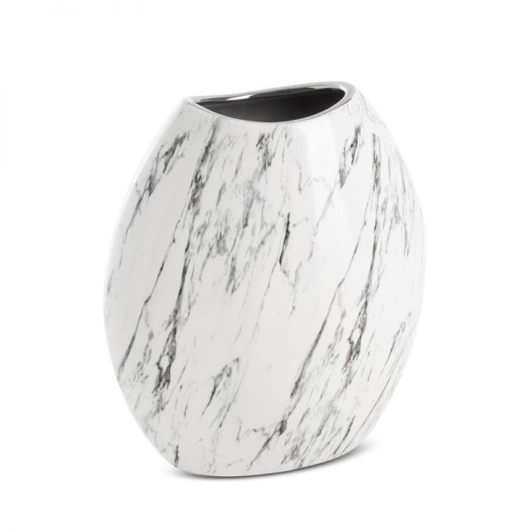 Wazon ceramiczny NAWA 18X9X20 biały + srebrny