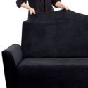 HOMEDE Pokrowiec na sofę 2 osobową LARSI czarny
