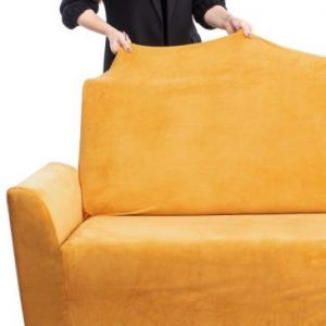 HOMEDE Pokrowiec na sofę 2 osobową LARSI musztardowy