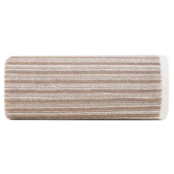 Ręcznik bawełniany z ozdobną bordiurą SEVILLE 70X140 kremowy beżowy