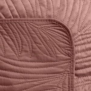 Narzuta na łóżko welwetowa pikowana LUIZ4 220X240 różowa