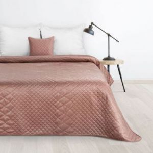 Narzuta na łóżko welwetowa pikowana LUIZ3 170X210 różowa