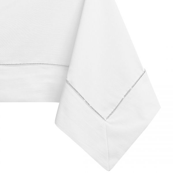 DecoKing Obrus bawełniany PURE mankiet + lamówka 110X200 biały