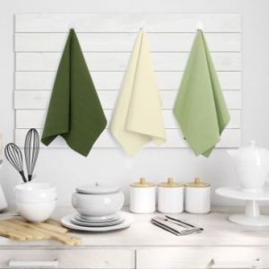 AmeliaHome Zestaw ręczników ścierek kuchennych 3 szt. LETTY 50X70 zielone