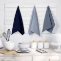 AmeliaHome Komplet ręczników ścierek kuchennych 3 sztuki LETTY 50x70 niebieskie