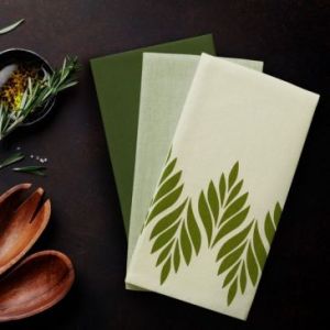 AmeliaHome Zestaw ręczników ścierek kuchennych LETTY2 3 sztuki 50X70 zielone
