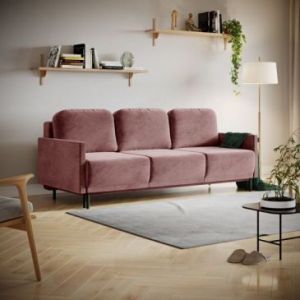 HOMEDE Sofa rozkładana 3-osobowa LAPI 92x97x212 brudny róż