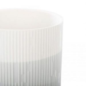 AmeliaHome Doniczka na kwiaty ceramiczna FINO 9X9,8 szara + biała