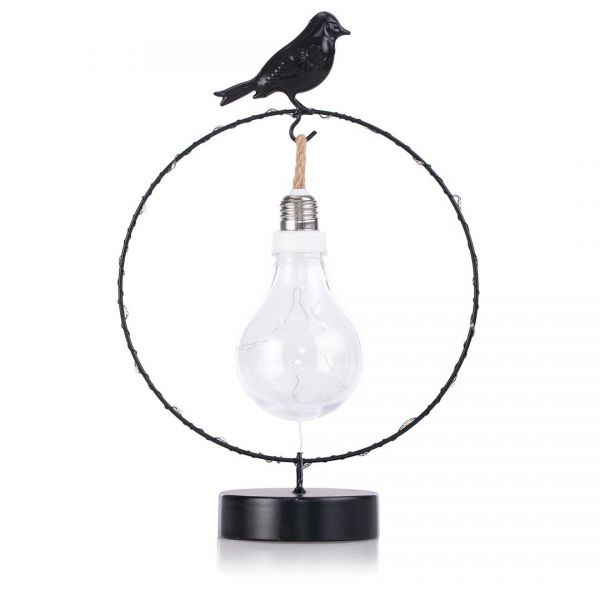 DecoKing Lampa dekoracyjna LED Ptak 23x34 czarna