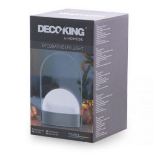 DecoKing Dekoracja LED diody KAMPI 14x13x21 szara