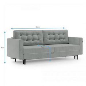 HOMEDE Sofa 3 osobowa rozkładana LOVA 95x97x224 niebieska