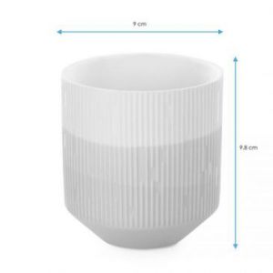 AmeliaHome Świecznik ceramiczny FINO 9X9,8 szary biały