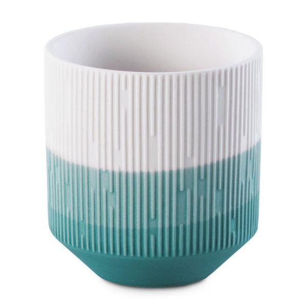 AmeliaHome Świecznik ceramiczny FINO 9X9,8 morski biały