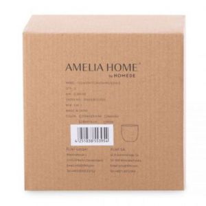 AmeliaHome Świecznik ceramiczny SHIRE I 10X9,8 pudrowy róż