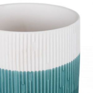 AmeliaHome Słoik ceramiczny do przechowywania organizer FINO 9X9,8 morski biały