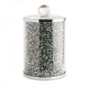 Pojemnik do przechowywania z kryształkami glamour VENTOSA 10X10X17 zielony + srebrny