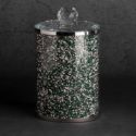 Pojemnik do przechowywania z kryształkami glamour VENTOSA 10X10X17 zielony + srebrny