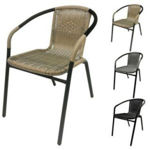 Krzesło ogrodowe na taras balkon metal BERGAMO brąz
