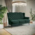 HOMEDE Sofa tapicerowana welurowa DOLO 103x94x187 butelkowa zieleń