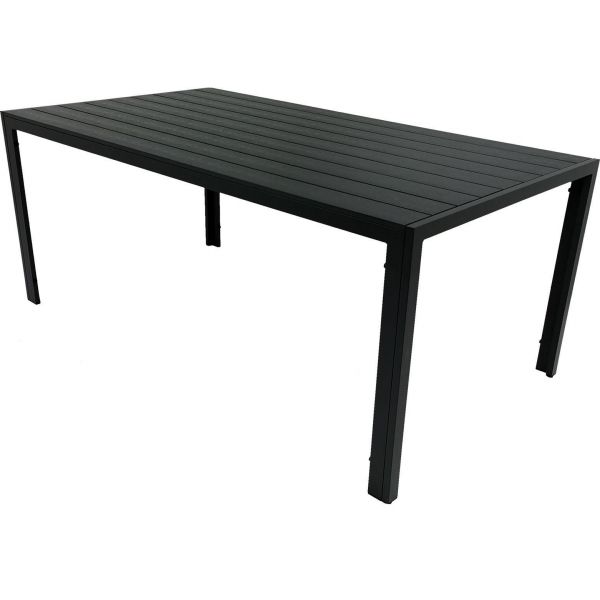 Stół ogrodowy metal prostokąt ALLEN 205x90x74 cm czarny / czarny