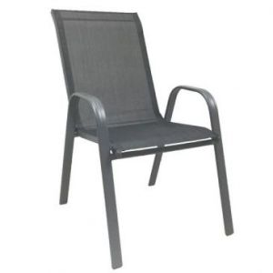 Krzesło ogrodowe metalowe nowoczesne MAJORKA szare 55x65x95