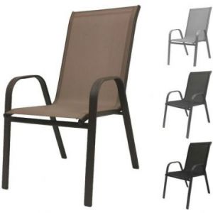 Krzesło ogrodowe metalowe nowoczesne MAJORKA brąz 55x65x95