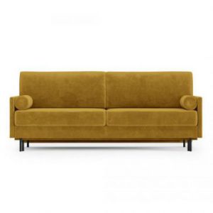 HOMEDE Sofa 3 osobowa rozkładana ROSSI 87x96x212 musztardowa