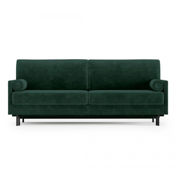 HOMEDE Sofa 3 osobowa rozkładana ROSSI 87x96x212 butelkowa zieleń