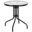 Stół stolik kawowy szklany okrągły metal MAJORKA 60 cm czarny