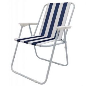 Krzesło składane turystyczne fotel ATENA niebiesko-biały