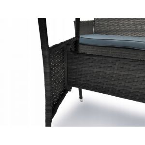 Zestaw mebli ogrodowych technorattan 2x fotel sofa stół LIDO czarny