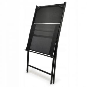 Zestaw mebli składany balkon taras TASOS stół + 2 krzesła czarny