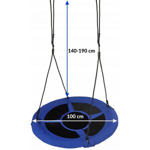 Bocianie gniazdo huśtawka 100 cm 120 kg niebieski