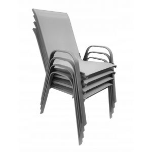 Krzesło ogrodowe metalowe nowoczesne MAJORKA czarny 55x65x95