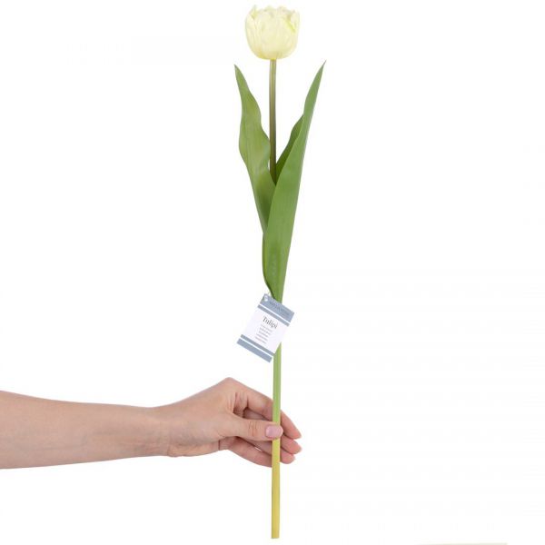 AmeliaHome Sztuczny kwiat tulipan TULIPI kremowy