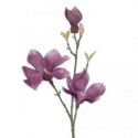 AmeliaHome Sztuczny kwiat MAGNOLI śliwkowy fioletowy
