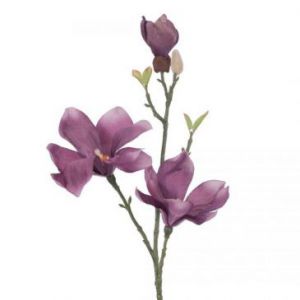 AmeliaHome Sztuczny kwiat MAGNOLI śliwkowy fioletowy