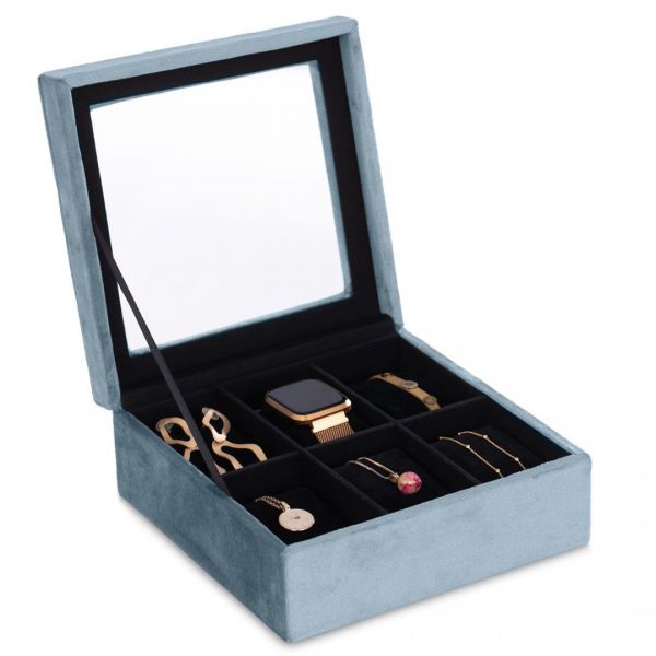 AmeliaHome Pudełko na biżuterię szkatułka GLASEN 18X718X7 stalowy