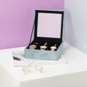 AmeliaHome Pudełko na biżuterię szkatułka GLASEN 18X718X7 stalowy