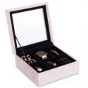 AmeliaHome Pudełko na biżuterię szkatułka GLASEN 18X718X7 pudrowy róż