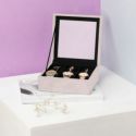 AmeliaHome Pudełko na biżuterię szkatułka GLASEN 18X718X7 pudrowy róż