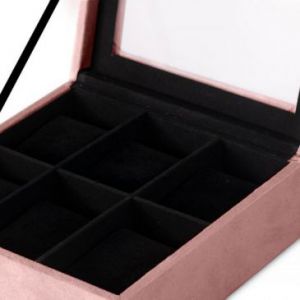 AmeliaHome Pudełko na biżuterię szkatułka GLASEN 18X718X7 różowy
