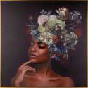 Obraz ręcznie malowany ciemnoskóra kobieta WOMEN 80X80 wielokolorowy