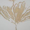 Obraz ręcznie malowany Liście Miłorzębu złoty brokat 60X80 beżowy